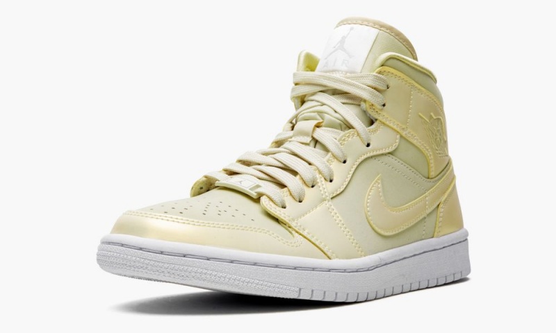 Nike Air Jordan 1 MID SE 'Lemon Yellow' Naisten Kengät Khaki Valkoinen Keltainen | 107KFHXCR