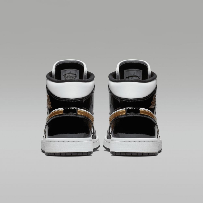 Nike Air Jordan 1 MID SE Miesten Kengät Mustat Valkoinen Metal Kultaiset | 602OHDNUG