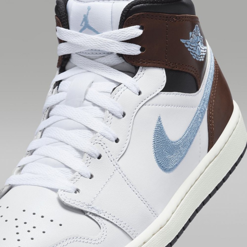 Nike Air Jordan 1 MID SE Naisten Kengät Valkoinen Mustat Sininen Harmaat | 478OIMUJF