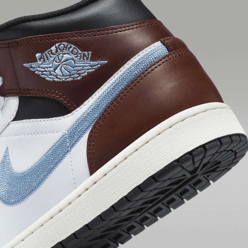 Nike Air Jordan 1 MID SE Naisten Kengät Valkoinen Mustat Sininen Harmaat | 478OIMUJF
