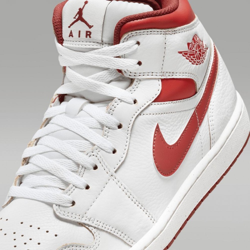 Nike Air Jordan 1 MID SE Naisten Kengät Valkoinen Punainen | 097SLEAUN