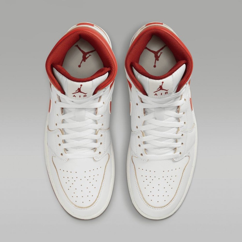 Nike Air Jordan 1 MID SE Naisten Kengät Valkoinen Punainen | 097SLEAUN
