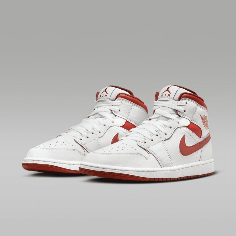Nike Air Jordan 1 MID SE Naisten Kengät Valkoinen Punainen | 097SLEAUN