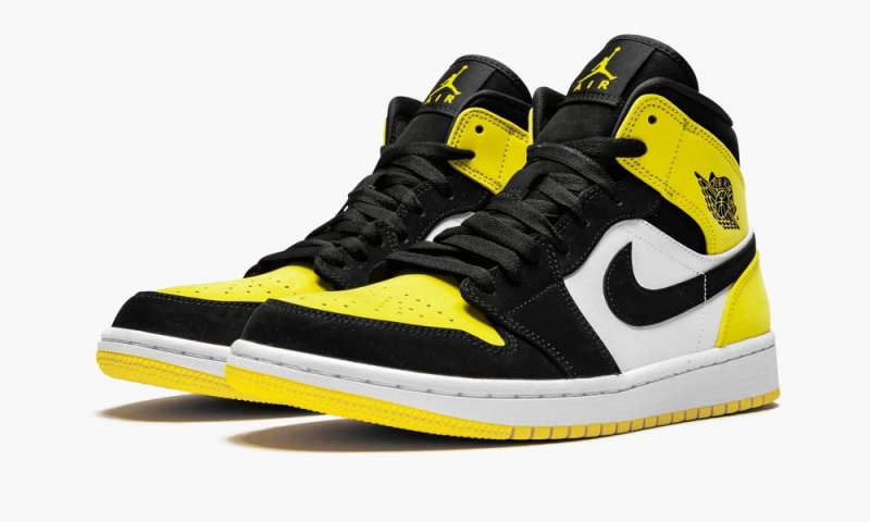 Nike Air Jordan 1 MID SE 'Yellow Varvas' Miesten Kengät Mustat Keltainen | 650RKFJBU