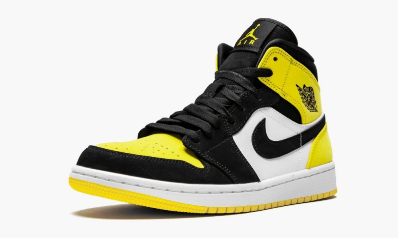 Nike Air Jordan 1 MID SE 'Yellow Varvas' Miesten Kengät Mustat Keltainen | 650RKFJBU