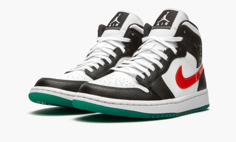 Nike Air Jordan 1 Mid 'Alternate Swooshes' Naisten Kengät Mustat Punainen Valkoinen | 765VUINAL