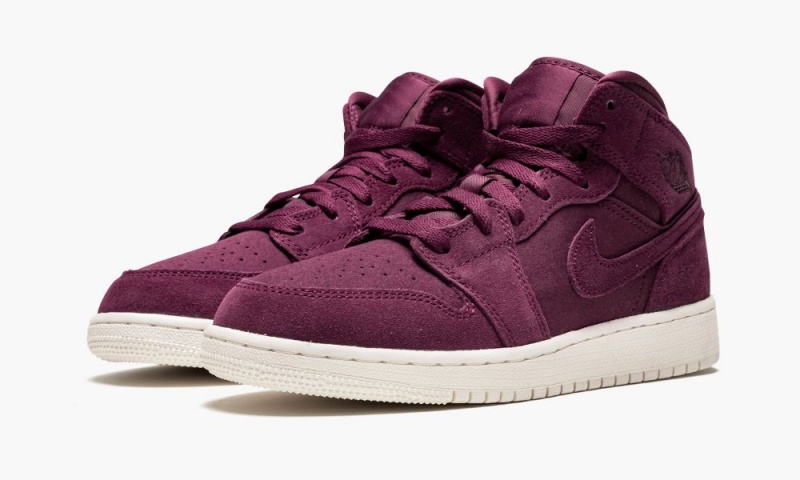 Nike Air Jordan 1 Mid BG 'Bordeaux' Lasten Kengät Viininpunainen Valkoinen | 381MYVNHQ