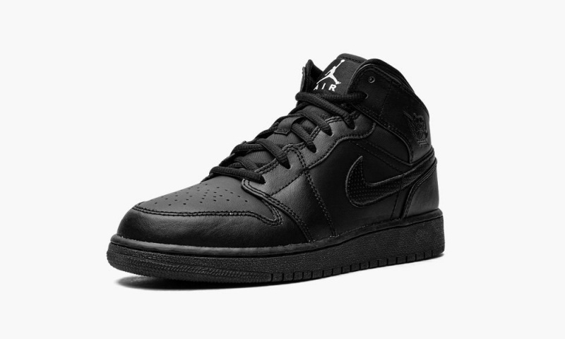 Nike Air Jordan 1 Mid 'BLACK/WHITE' Lasten Kengät Mustat Valkoinen | 634PRSNYZ