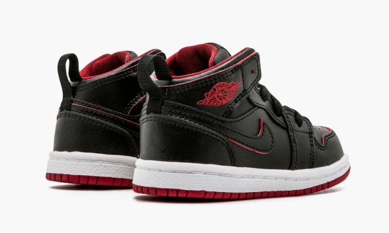 Nike Air Jordan 1 Mid BT Lasten Kengät Mustat Valkoinen Punainen | 804BPCTHD
