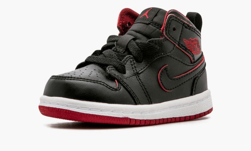 Nike Air Jordan 1 Mid BT Lasten Kengät Mustat Valkoinen Punainen | 804BPCTHD