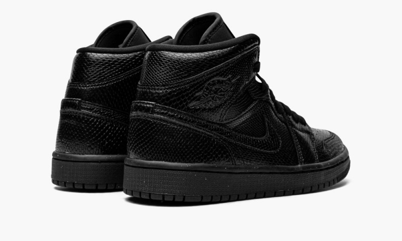 Nike Air Jordan 1 Mid 'Black Snakeskin' Naisten Kengät Mustat Valkoinen | 086RQVXKZ