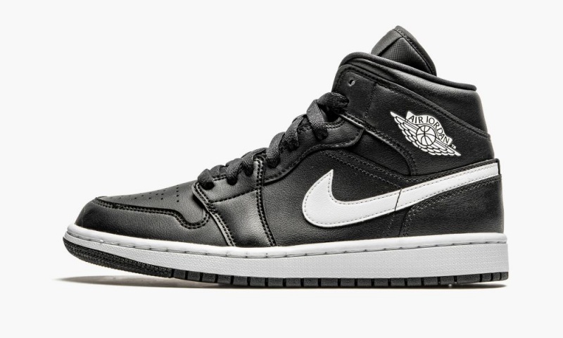 Nike Air Jordan 1 Mid \'Black / White\' Naisten Kengät Mustat Valkoinen | 867CBKUIE