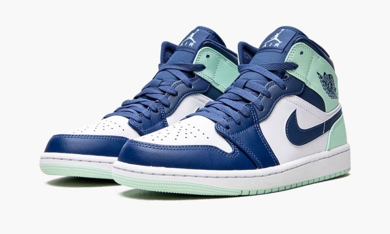 Nike Air Jordan 1 Mid 'Blue Mint' Miesten Kengät Laivastonsininen Minttu Valkoinen | 860TYHAFR