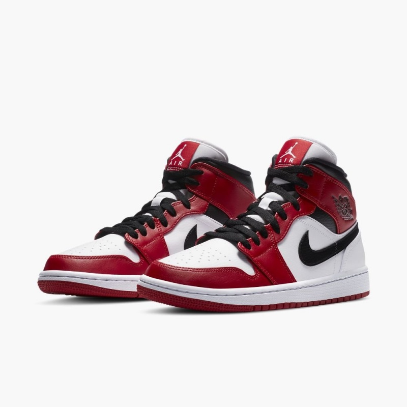 Nike Air Jordan 1 Mid 'Chicago 2020' Miesten Kengät Valkoinen Punainen Mustat | 984OHMBVU