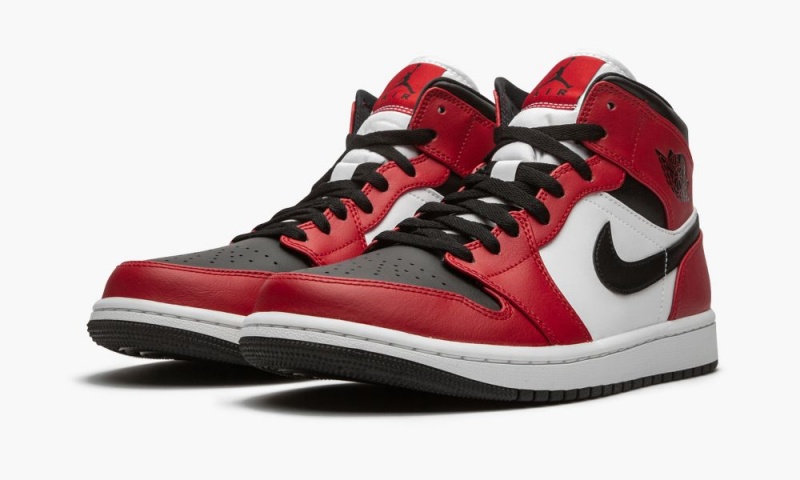 Nike Air Jordan 1 Mid 'Chicago Black Varvas' Miesten Kengät Punainen Mustat | 147AYNTCH