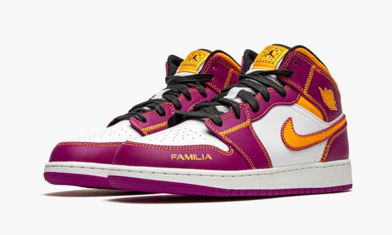 Nike Air Jordan 1 Mid DOD 'Day of the Dead' Lasten Kengät Violetit Valkoinen Kultaiset | 163BZEWMR