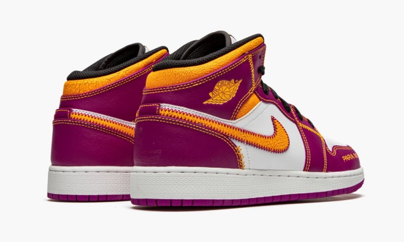 Nike Air Jordan 1 Mid DOD 'Day of the Dead' Lasten Kengät Violetit Valkoinen Kultaiset | 163BZEWMR