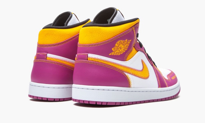 Nike Air Jordan 1 Mid 'Dia de los Muertos' Miesten Kengät Valkoinen Fuksia Oranssi Mustat | 129UWZCNR