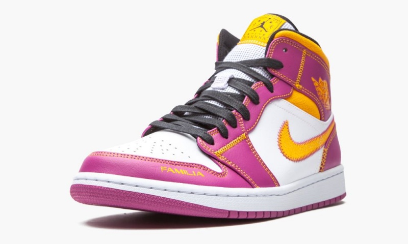 Nike Air Jordan 1 Mid 'Dia de los Muertos' Miesten Kengät Valkoinen Fuksia Oranssi Mustat | 129UWZCNR