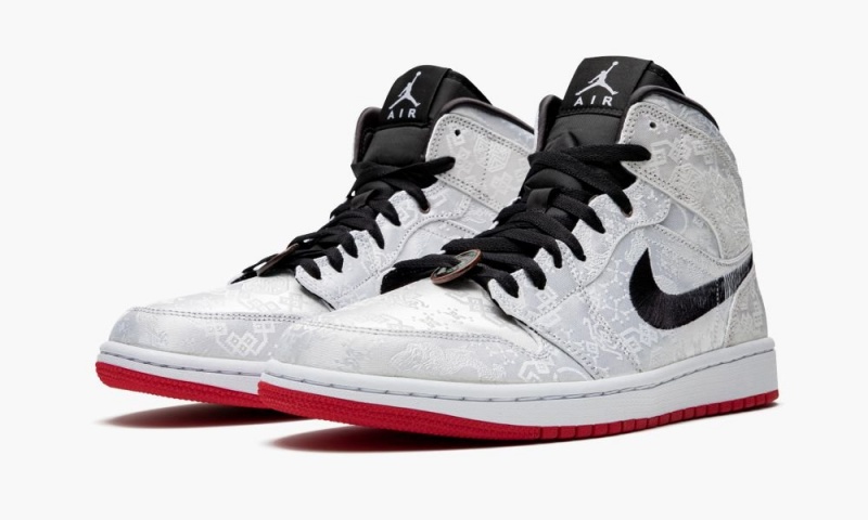 Nike Air Jordan 1 Mid 'Fearless Edison Chen - Clot Silk' Miesten Kengät Hopea Mustat Punainen | 650XOVSBH