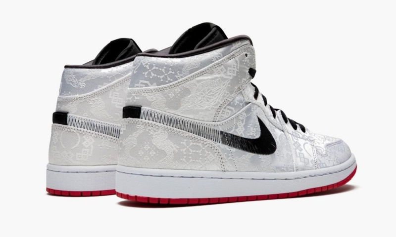 Nike Air Jordan 1 Mid 'Fearless Edison Chen - Clot Silk' Miesten Kengät Hopea Mustat Punainen | 650XOVSBH