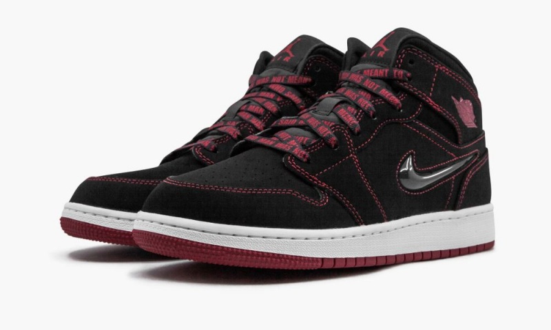 Nike Air Jordan 1 Mid Fearless GS 'Come Fly With Me' Lasten Kengät Mustat Punainen Valkoinen | 617NIPMGK