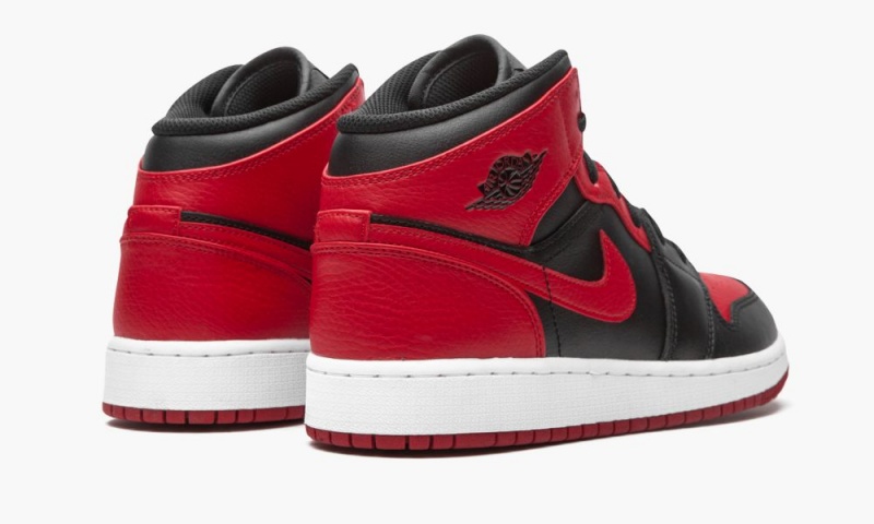 Nike Air Jordan 1 Mid GS 'Banned 2020' Lasten Kengät Mustat Punainen Valkoinen | 475INKUOA