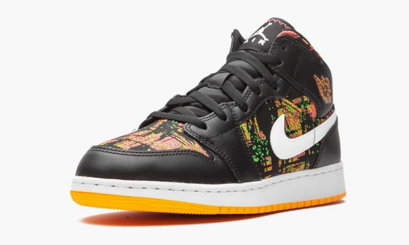 Nike Air Jordan 1 Mid GS 'Black / Laser Orange' Lasten Kengät Mustat Valkoinen Oranssi | 761SCMGLP