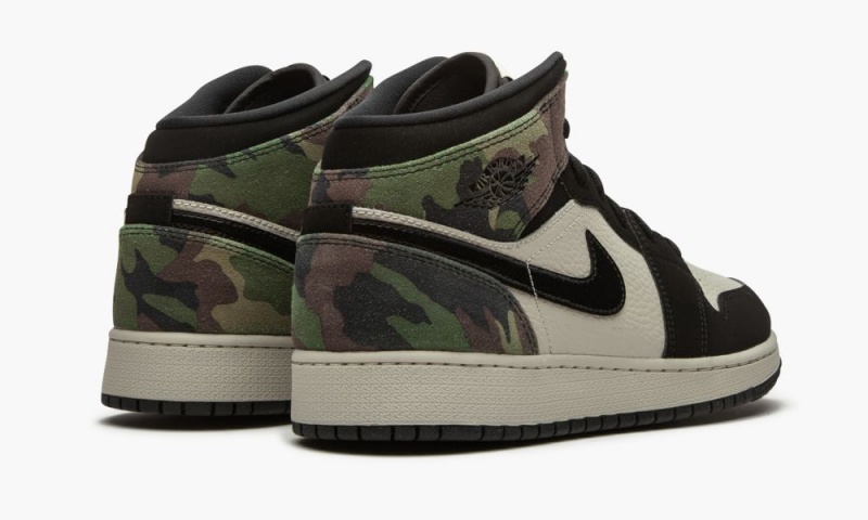 Nike Air Jordan 1 Mid GS 'Camo' Lasten Kengät Vaaleanbeige Mustat | 964MHOUCS