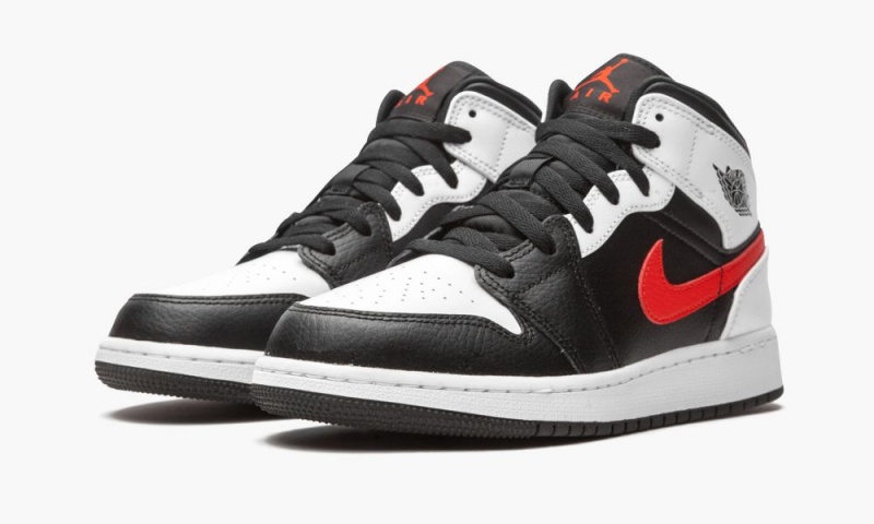 Nike Air Jordan 1 Mid GS 'Chile Red' Lasten Kengät Mustat Punainen Valkoinen | 301RUZNQB