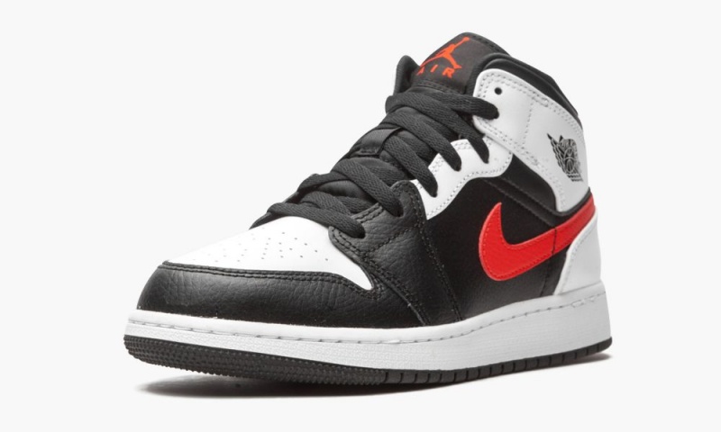 Nike Air Jordan 1 Mid GS 'Chile Red' Lasten Kengät Mustat Punainen Valkoinen | 301RUZNQB