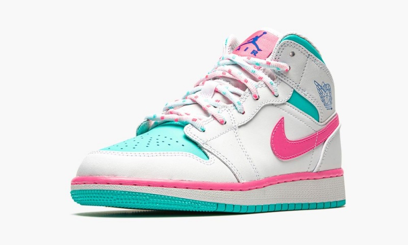 Nike Air Jordan 1 Mid GS 'Digitaalinen Pink' Lasten Kengät Valkoinen Pinkki | 680CTUKLW