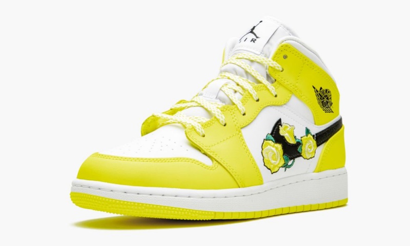 Nike Air Jordan 1 Mid GS 'Dynamic Yellow' Lasten Kengät Keltainen Mustat Valkoinen | 634OZULWD