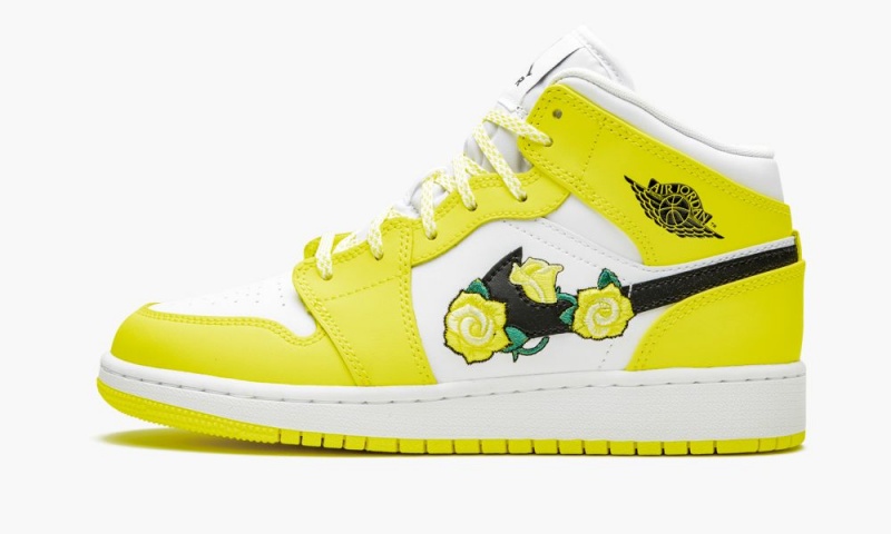 Nike Air Jordan 1 Mid GS \'Dynamic Yellow\' Lasten Kengät Keltainen Mustat Valkoinen | 634OZULWD