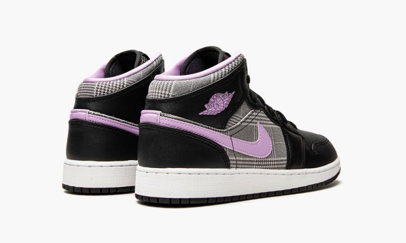 Nike Air Jordan 1 Mid GS 'Houndstooth' Lasten Kengät Mustat Violetit Valkoinen Metal | 931XJHUVS