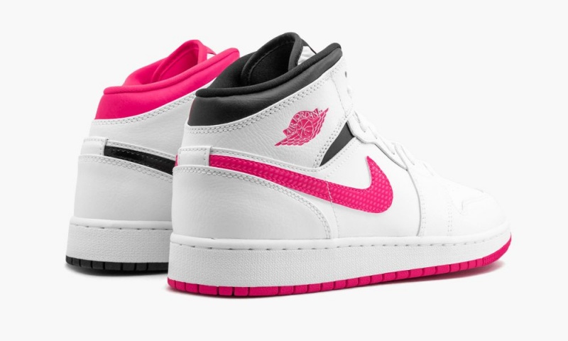 Nike Air Jordan 1 Mid GS 'Hyper Pink' Lasten Kengät Valkoinen Mustat Pinkki | 981YKEZWH