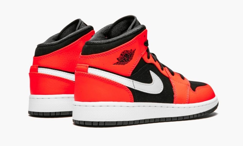Nike Air Jordan 1 Mid GS 'Infrared' Lasten Kengät Mustat Valkoinen Punainen | 286WUVGBE