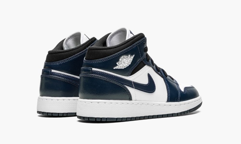 Nike Air Jordan 1 Mid GS Lasten Kengät Laivastonsininen Valkoinen Mustat | 045FBWMUP