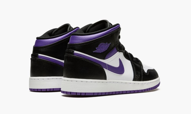 Nike Air Jordan 1 Mid (GS) Lasten Kengät Mustat Valkoinen | 704UQOMFT