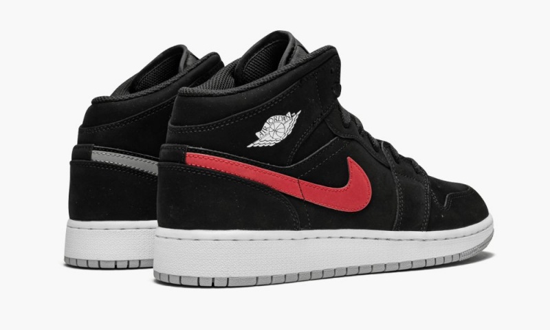 Nike Air Jordan 1 Mid (GS) Lasten Kengät Mustat Punainen | 825JRFADZ