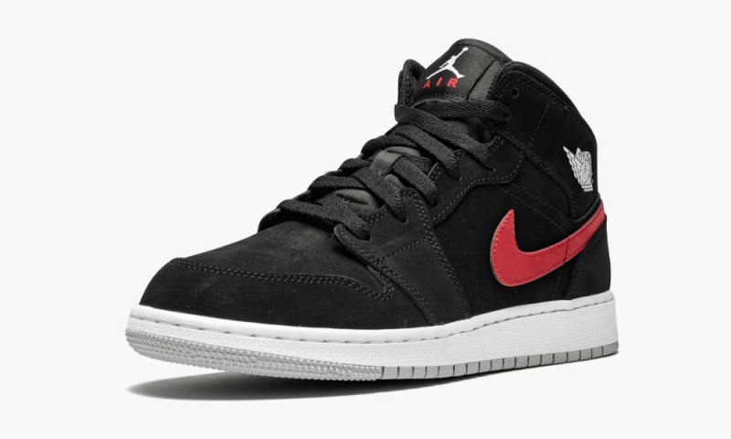 Nike Air Jordan 1 Mid (GS) Lasten Kengät Mustat Punainen | 825JRFADZ