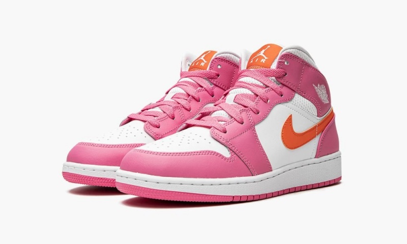 Nike Air Jordan 1 Mid (GS) Lasten Kengät Oranssi Valkoinen | 205KZWLQP