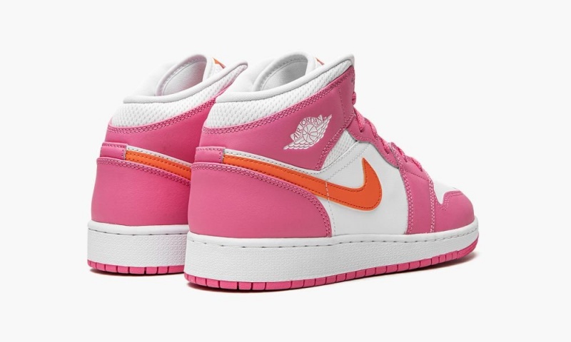 Nike Air Jordan 1 Mid (GS) Lasten Kengät Oranssi Valkoinen | 205KZWLQP