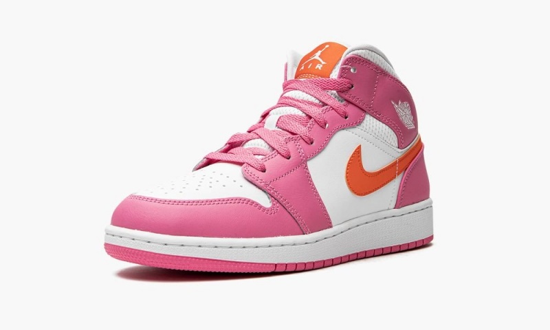 Nike Air Jordan 1 Mid (GS) Lasten Kengät Oranssi Valkoinen | 205KZWLQP