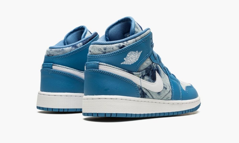 Nike Air Jordan 1 Mid (GS) Lasten Kengät Sininen Valkoinen | 371ZJVYXO