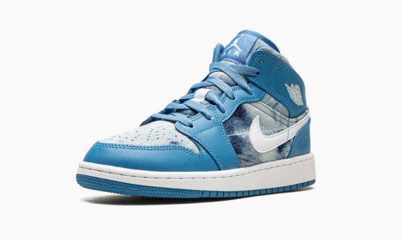 Nike Air Jordan 1 Mid (GS) Lasten Kengät Sininen Valkoinen | 371ZJVYXO