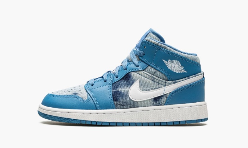 Nike Air Jordan 1 Mid (GS) Lasten Kengät Sininen Valkoinen | 371ZJVYXO