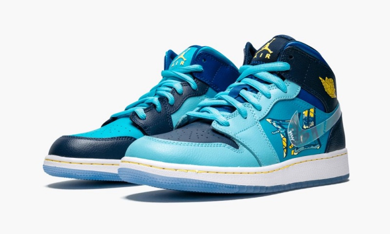 Nike Air Jordan 1 Mid (GS) Lasten Kengät Sininen Kuninkaallinen Sininen | 894AFTUDW