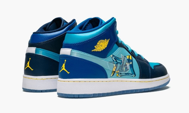 Nike Air Jordan 1 Mid (GS) Lasten Kengät Sininen Kuninkaallinen Sininen | 894AFTUDW