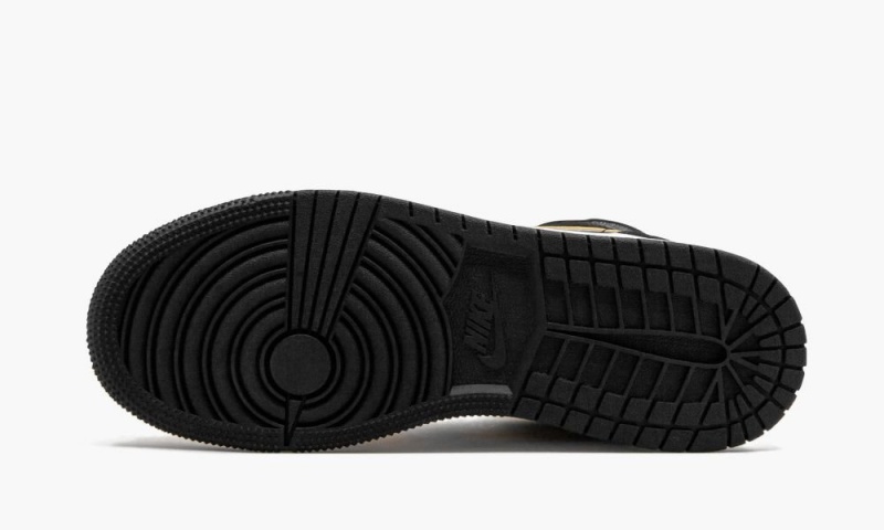 Nike Air Jordan 1 Mid GS Lasten Kengät Valkoinen Mustat Kultaiset | 015NPTURI